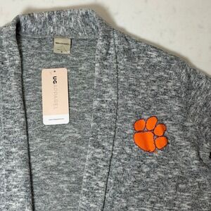 UG Apparel Cardigan Women Small Gray NEW Clemson Tigers Open Front Pocket